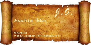 Joachim Ödön névjegykártya